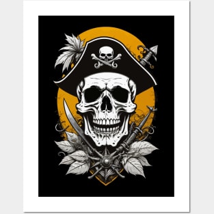 Vintage Pirate Skull Posters and Art